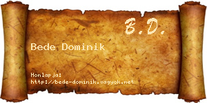 Bede Dominik névjegykártya